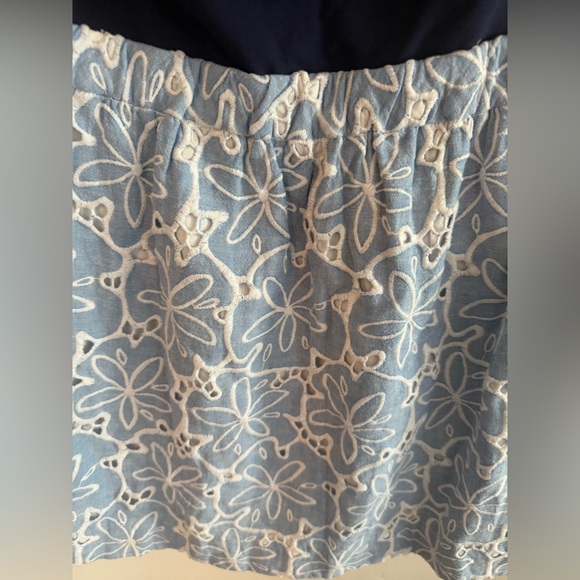 Lilly Pulitzer. Athens Tide Blue Hollar For a Dollar Eyelet Dress. Size Medium. - Picture 6 of 7